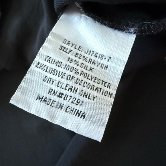 Johnny Was Silk Blend Boho Elim Velvet Peasant Blouse Embroidered Black Sz Large - Picture 4 of 12